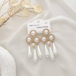 گوشواره مجلسی طرح زارا با آویز مروارید