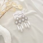 گوشواره مجلسی طرح زارا با آویز مروارید