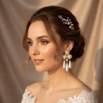 گوشواره مجلسی طرح زارا با آویز مروارید