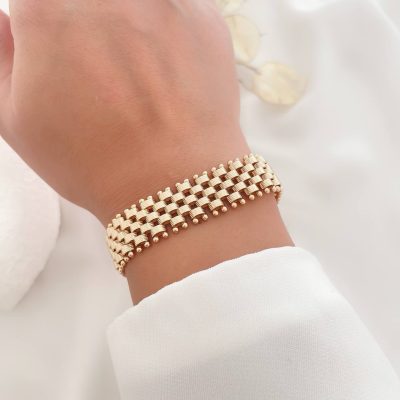 دستبند رولکس تراشدار پهن ژوپینگ