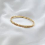 دستبند النگویی (بنگل) کارتیه لاو باریک فول نگین