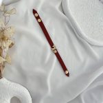 دستبند چرمی لویی ویتون دکه دار قهوه ای شکلاتی