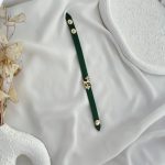 دستبند چرمی لویی ویتون دکه دار سبز چمنی