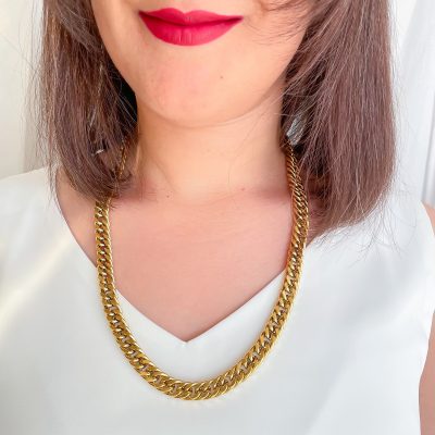 گردنبند کارتیه با پهنا 10 میلیمتر استیل