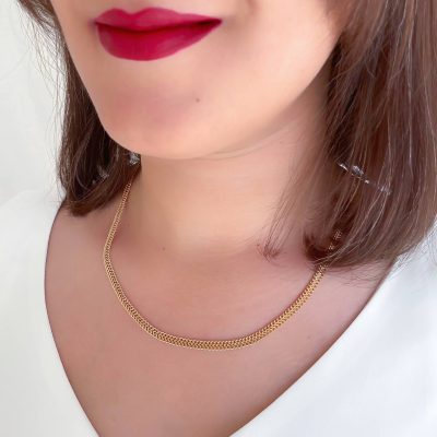گردنبند کارتیر دوبل با پهنا 4 میلیمتر ژوپینگ