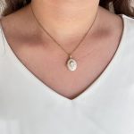 گردنبند لاک بستنی سفید میناکاری استیل