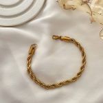 دستبند طنابی با پهنا 6 میلیمتر استیل