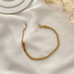 دستبند طنابی با پهنا 4 میلیمتر استیل
