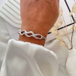 دستبند النگویی (بنگل) موج نگیندار ژوپینگ