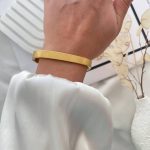 دستبند النگویی (بنگل) کارتیر ساده مات استیل