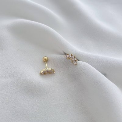 پیرسینگ گوش قوس نگیندار استیل