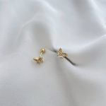 پیرسینگ گوش پروانه نگیندار استیل