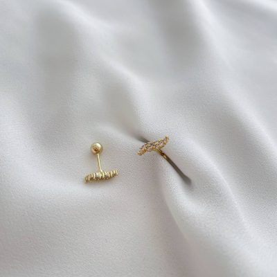 پیرسینگ گوش موج نگیندار استیل