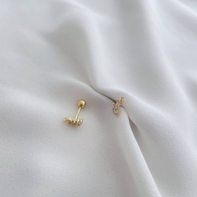پیرسینگ نیم خوشه نگیندار استیل