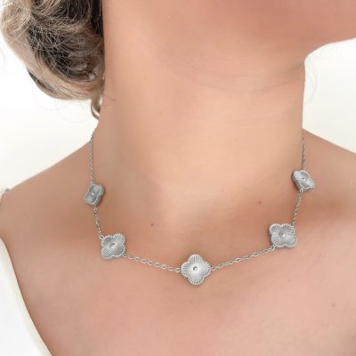 گردنبند ونکلیف نقره ای استیل