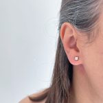 گوشواره تک نگین مربع ژوپینگ