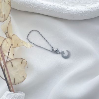آویز ساعت ماه و ستاره استیل