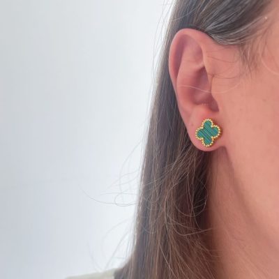 گوشواره ونکلیف سبز استیل