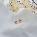 گوشواره تک نگین مربع ژوپینگ