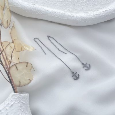 گوشواره بخیه ای لنگر استیل