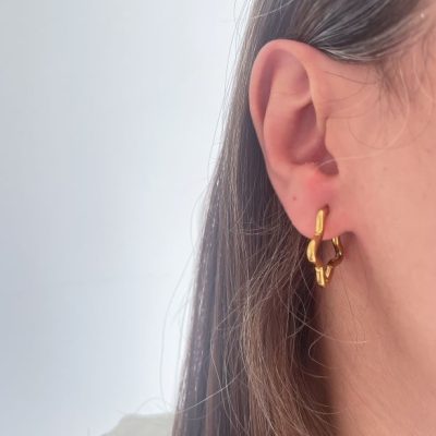 گوشواره حلقه ای گل استیل