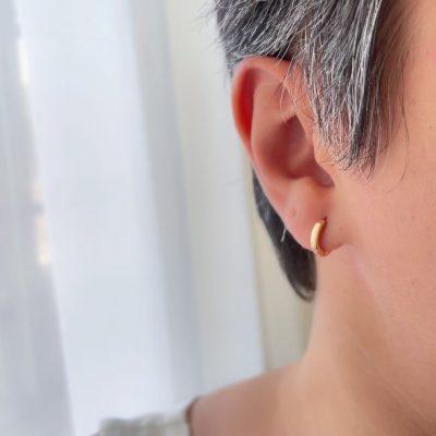 گوشواره حلقه ساده آینه ای باریک لبه تخت ژوپینگ