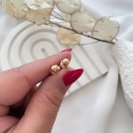 گوشواره توپی آینه ای ژوپینگ