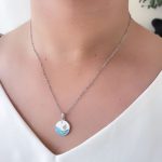 گردنبند ماهی و دریا میناکاری استیل