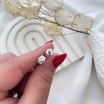 گوشواره تک نگین گرد ژوپینگ
