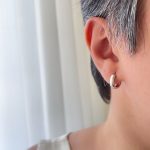 گوشواره حلقه ساده آینه ای پهن لبه گرد ژوپینگ
