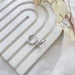 گوشواره حلقه ساده آینه ای پهن لبه گرد ژوپینگ
