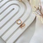 گوشواره حلقه ساده آینه ای باریک لبه تخت ژوپینگ
