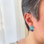 گوشواره میناکاری آویز آبی