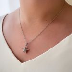 گردنبند ستاره دریایی و مروارید استیل