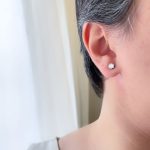 گوشواره تک نگین گرد استیل