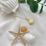 گردنبند لاک صدف فیروزه ای میناکاری استیل - تصویر 6