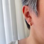 گوشواره حلقه ساده آینه ای باریک لبه گرد ژوپینگ