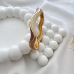 دستبند النگویی (بنگل) میناکاری موج شکلاتی، موکا، کرم