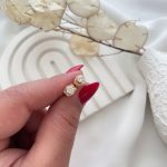 گوشواره تک نگین گرد ژوپینگ