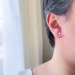 گوشواره تک نگین گرد استیل