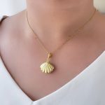 گردنبند لاک صدف فیروزه ای میناکاری استیل - تصویر 4