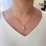 گردنبند میناکاری ستاره دریایی فیروزه ای استیل