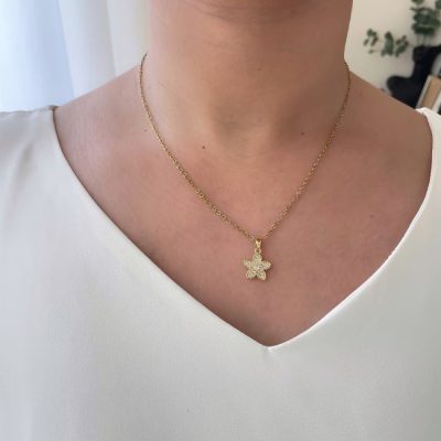گردنبند گل پینترستی استیل