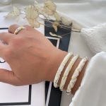 انگشتر میناکاری سفید با گل سفید استیل