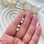 گوشواره تک نگین گرد استیل