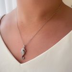 گردنبند اسب دریایی نگیندار استیل