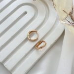 گوشواره حلقه ساده آینه ای باریک لبه گرد ژوپینگ