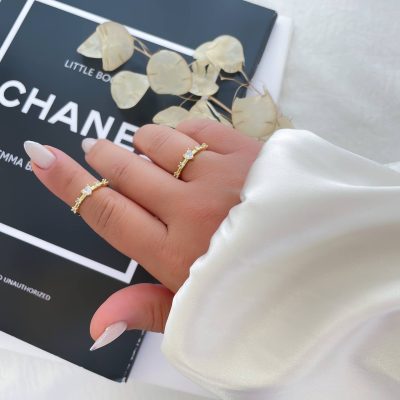 انگشترجواهری قلب نگیندار