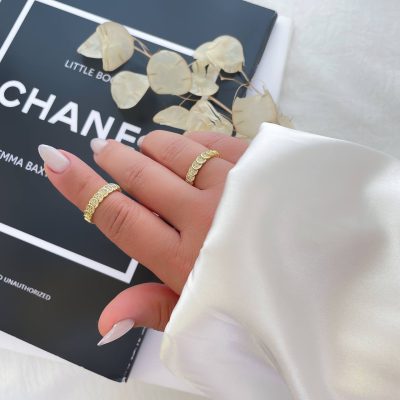 انگشتر جواهری سکه‌ای فول نگین