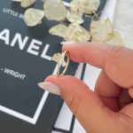 انگشتر جواهری صدف نگین‌دار